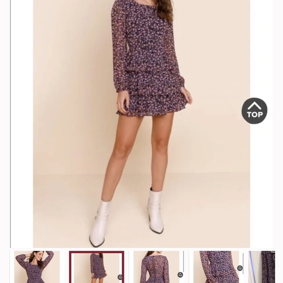 NWT dress perfect for fall. Small from Francesca’s. Floral, flowy - Picture 9 of 9